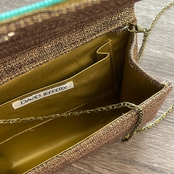 NWOT Beaded Southwestern Design Clutch Bag with Chain Strap - Picture 6 of 7